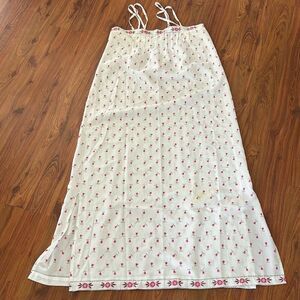 Eve Stillman New York vintage floral white pink long nightgown M